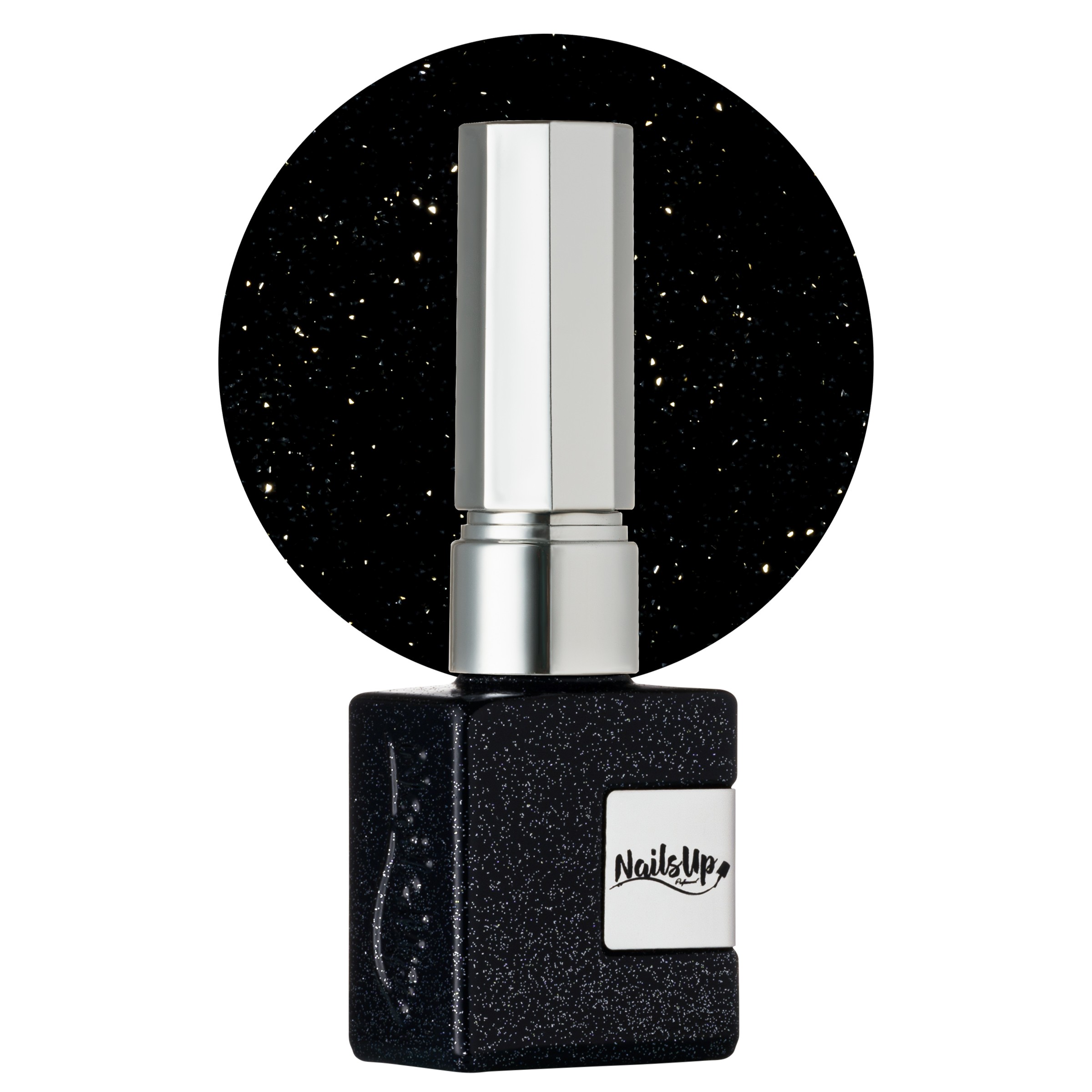 Oja Semipermanenta NAILSUP Infinity Silver cu Sclipici 049