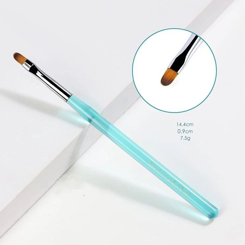 Pensula gel limba de pisica NailsUp , ingusta, Green marimea 4