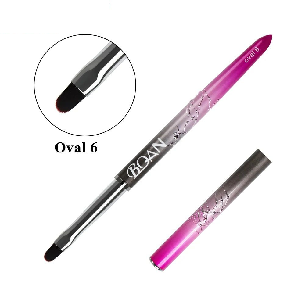 Pensula unghii gel stilou NailsUp Metallic Pink Oval 6