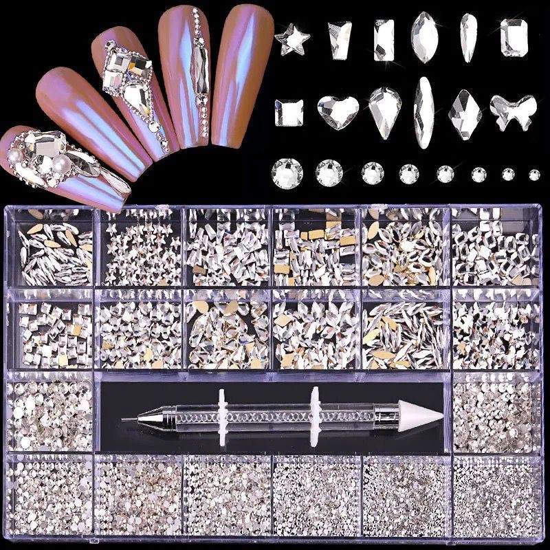Set Cristale Accesorii Nail Art Clear