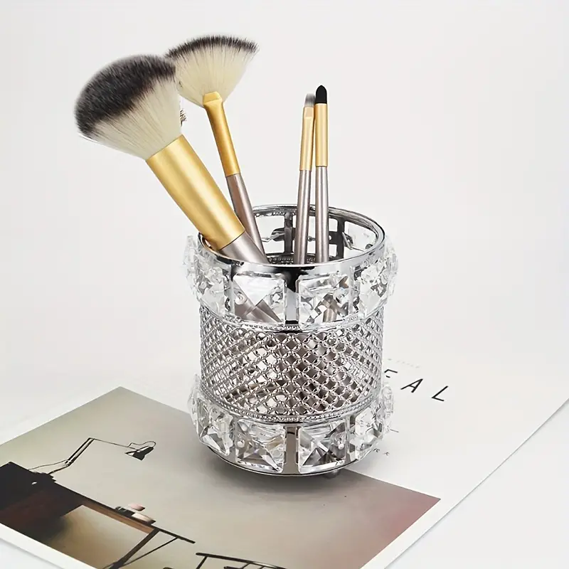 Suport Pensule si ustensile manichiura, Makeup Beauty Silver