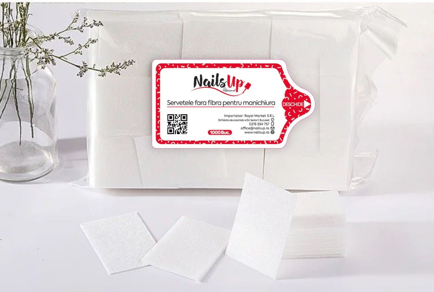 Servetele pentru manichiura fara fibra NailsUp