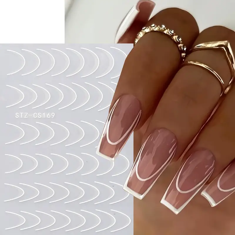 Sticker Nail art French White