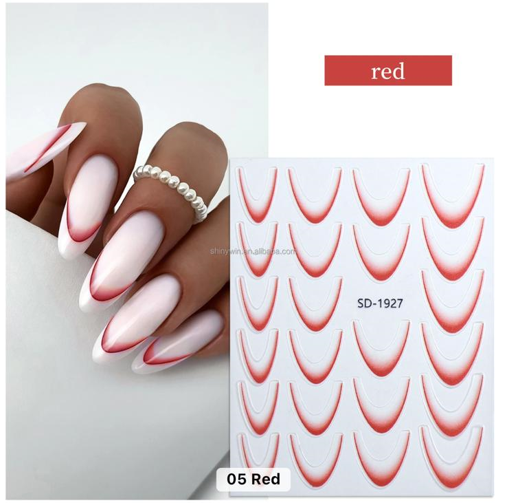 Sticker French Ombre Red SD1927