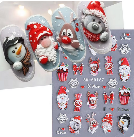 Sticker pentru unghii nail art Christmas SWO-5D167