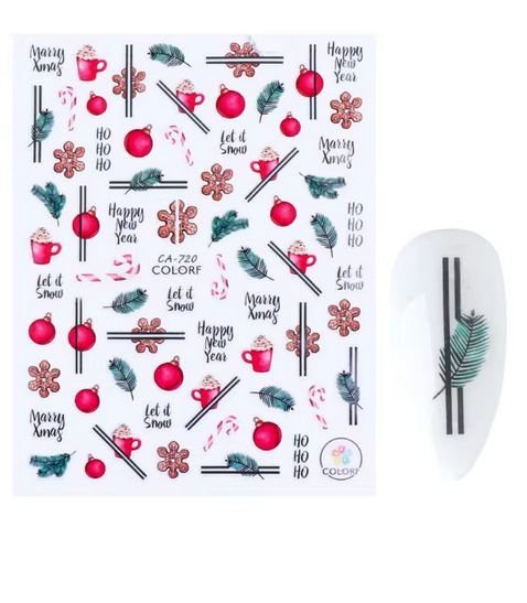 Sticker pentru unghii nail art Christmas CA-720
