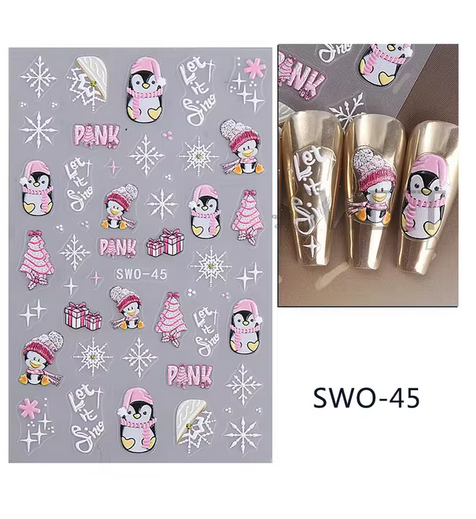 Sticker pentru unghii nail art Christmas SWO-45