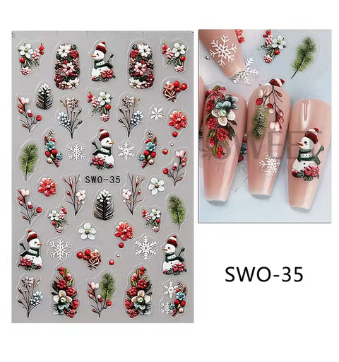 Sticker pentru unghii nail art Christmas SWO-35