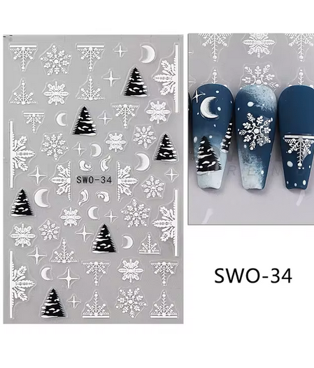 Sticker pentru unghii nail art Christmas SWO-34