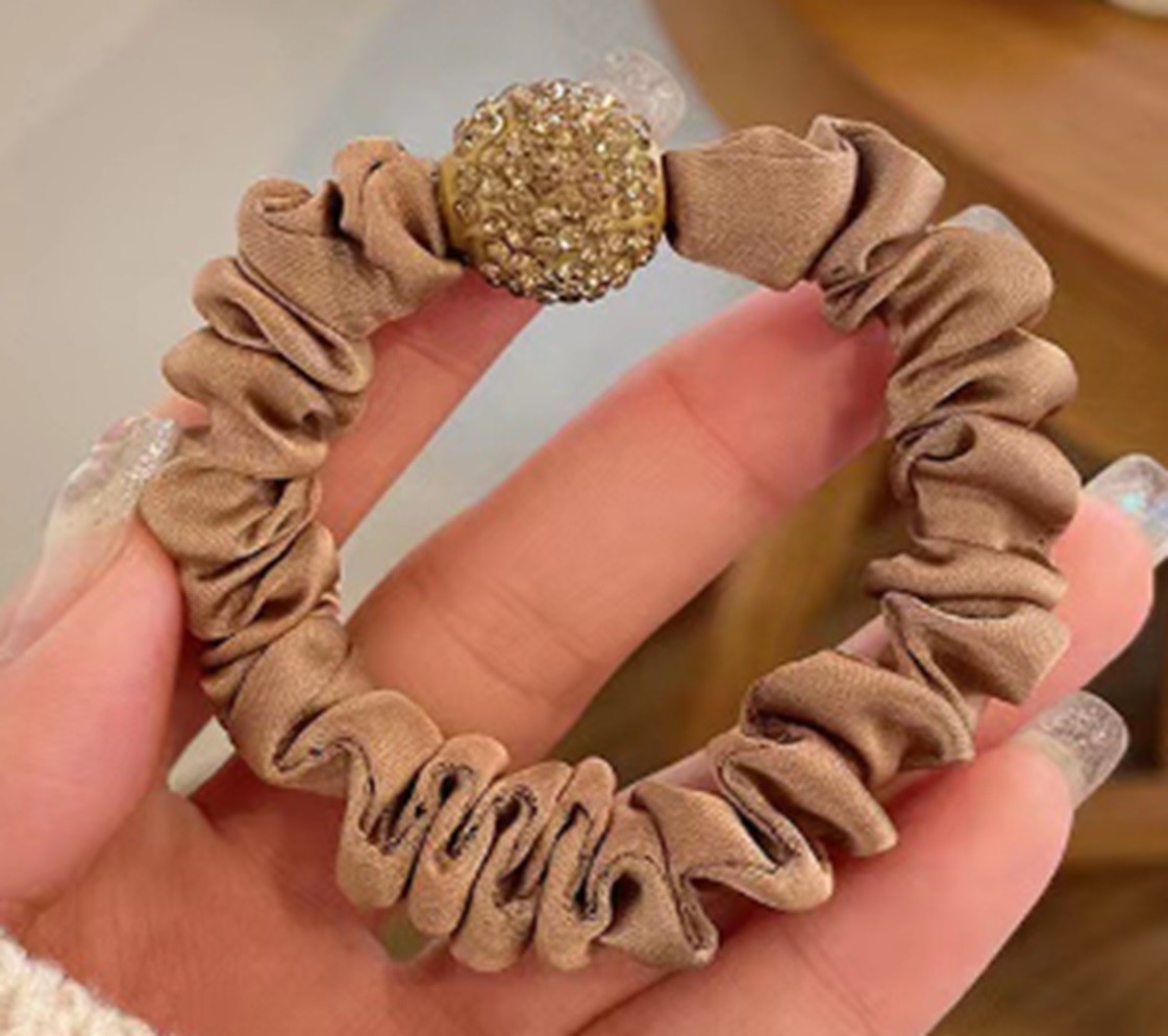 Elastic pentru Par Model Saten Creponat Crem