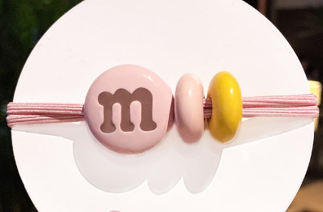 Elastic pentru Par cu Accesorii Multicolor Roz