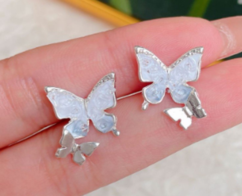 Cercei Argintii Model Fluturi
