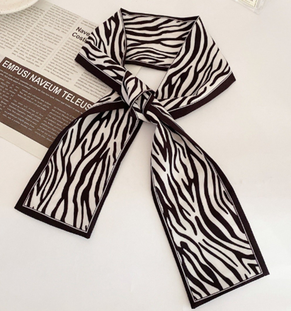 Esarfa Ingusta din Satin pentru Coafarea Parului Model Zebra