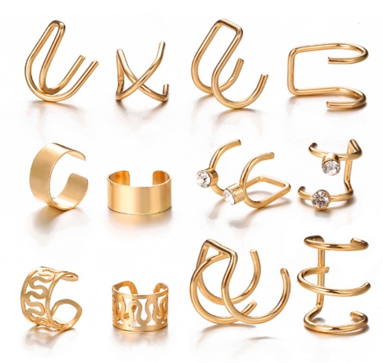 Set 12 Cercei Aurii Model Ear Cuff