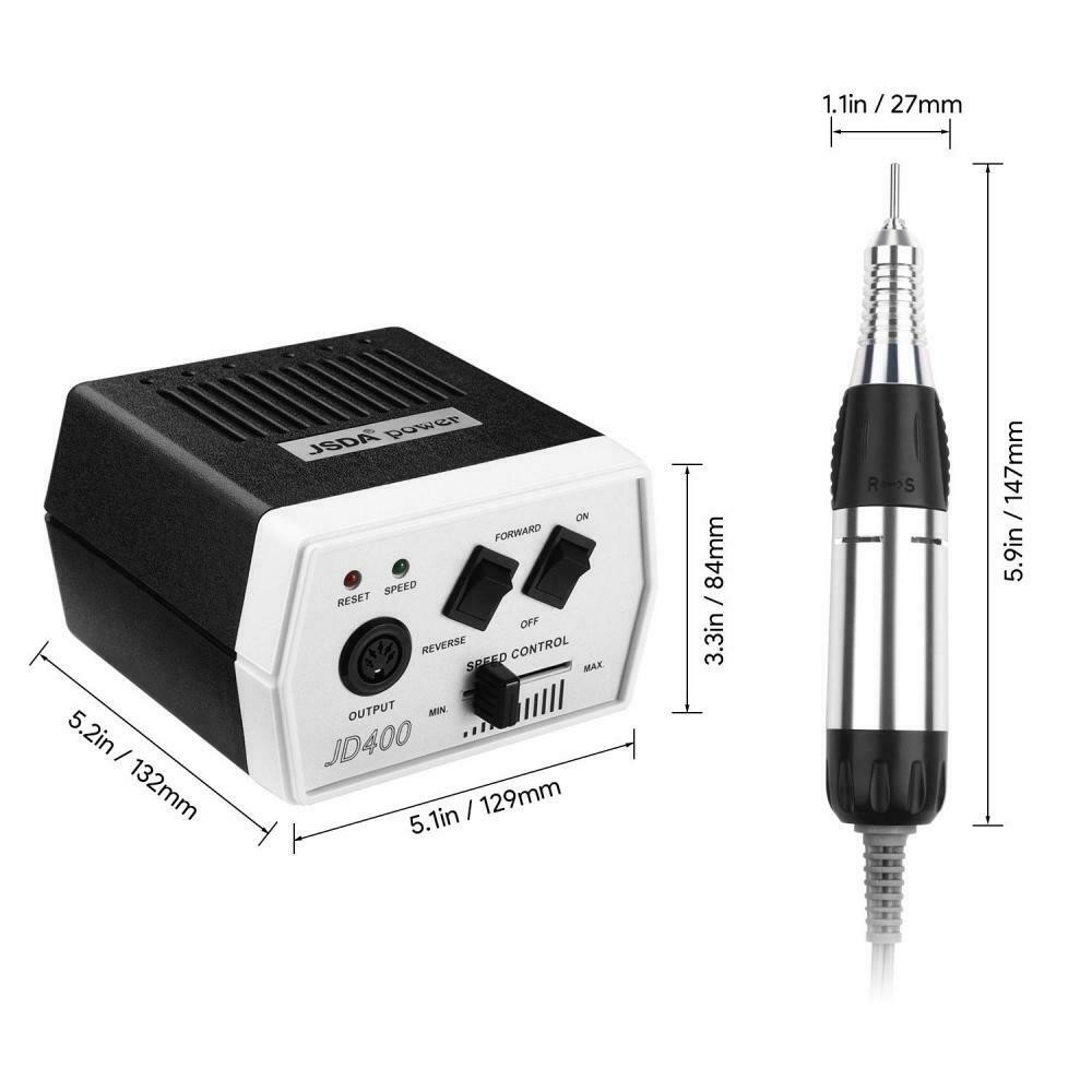 Freză Unghii Profesională JD-400 30000 RPM 35W – Puternică pentru Manichiură și Pedichiură