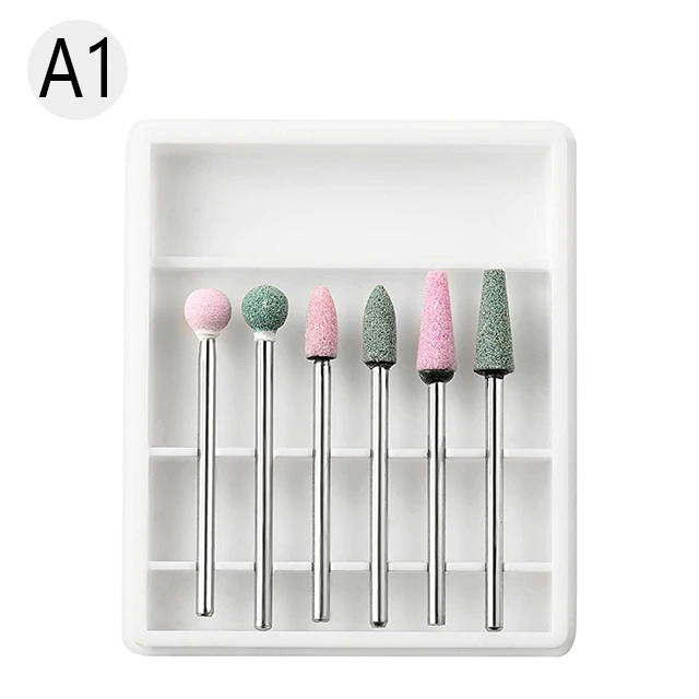 Set 6 Capete Freza Cuticula Alb - A1