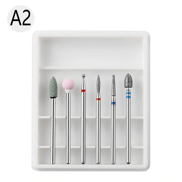 Set 6 Capete Freza Cuticula Manichiura / Pedichiura Alb - A2