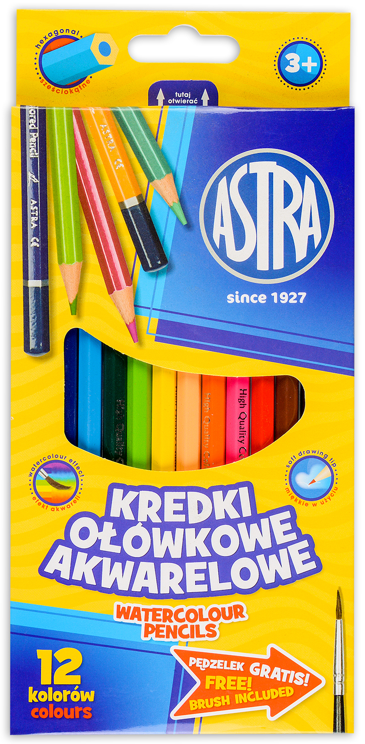 Creioane colorate acuarela Astra - 12 culori