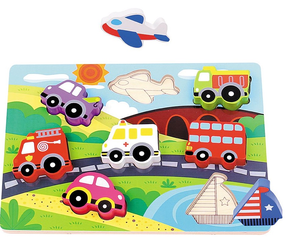 Puzzle din lemn Tooky Toy - Calatorie