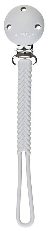 Clemă pentru suzetă  Saro - Braid, Grey