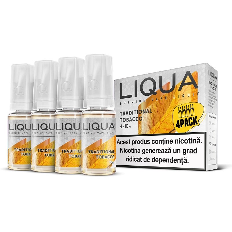 Liqua 10ml - 4 Pack-American Tobacco-0.60 %