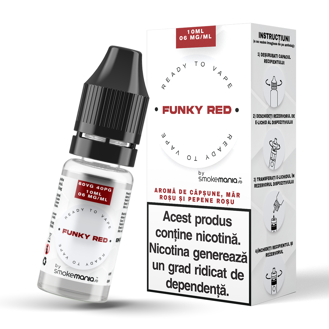 Lichid SmokeMania 10ml - Funky Red - 06mg