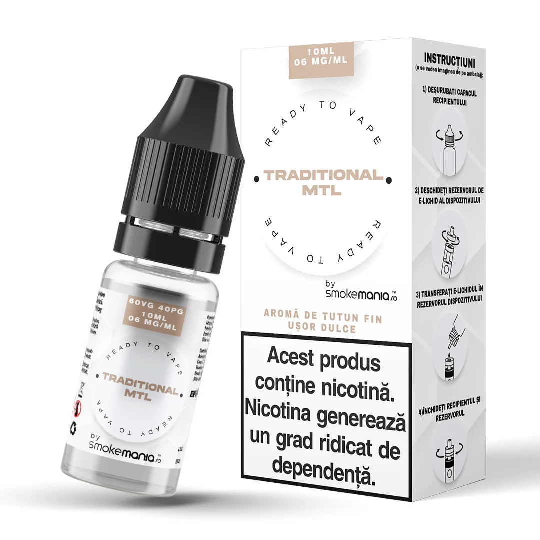 Lichid SmokeMania 10ml - Traditional MTL - 06mg