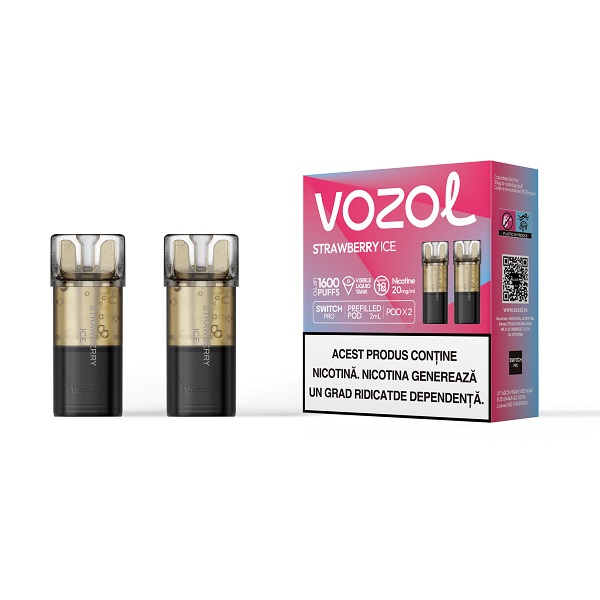 Set 2 cartuse Vozol Switch Pro 800 20mg - Strawberry Ice