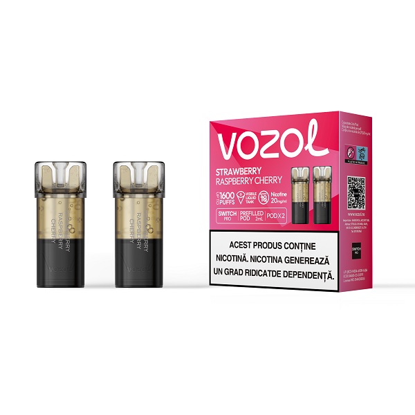 Set 2 cartuse Vozol Switch Pro 800 20mg - Strawberry Raspberry Cherry