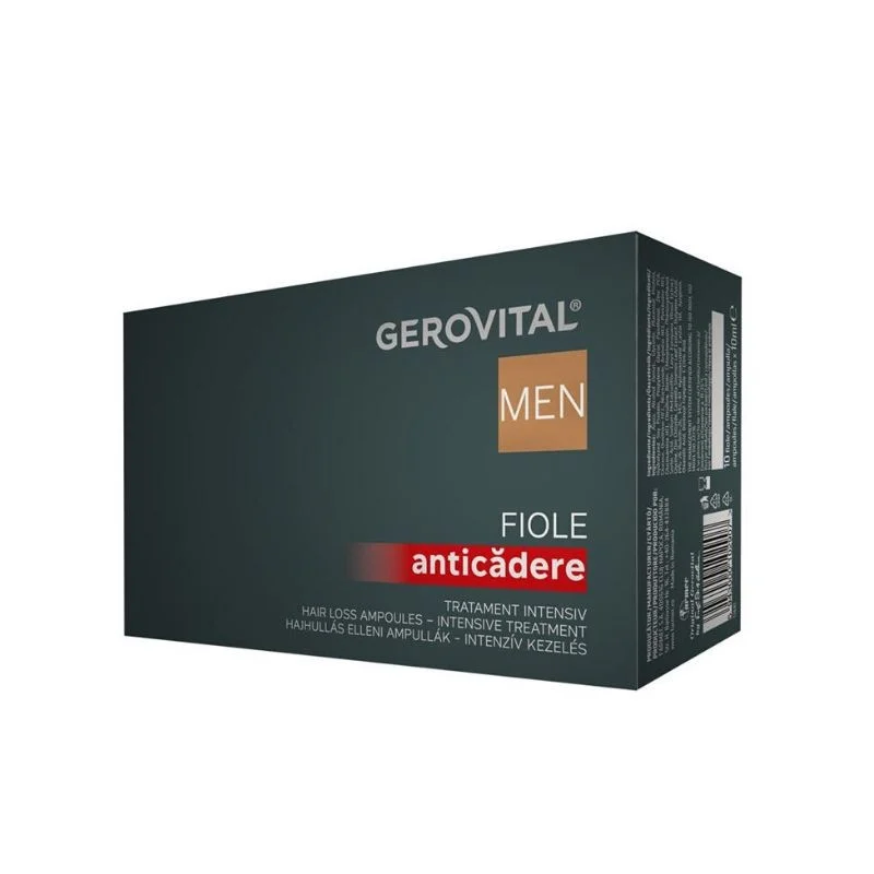 Fiole anticaderea parului Men, 10 fiole*10 ml, Gerovital