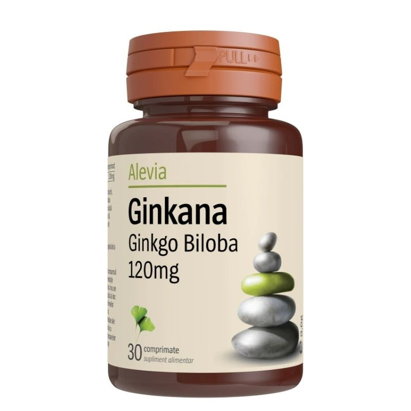 Ginkana Ginkgo Biloba, 120 mg, 30 comprimate, Alevia