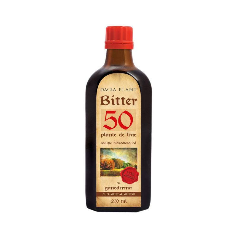 Bitter din 50 de plante cu Ganoderma, 200 ml, Dacia Plant