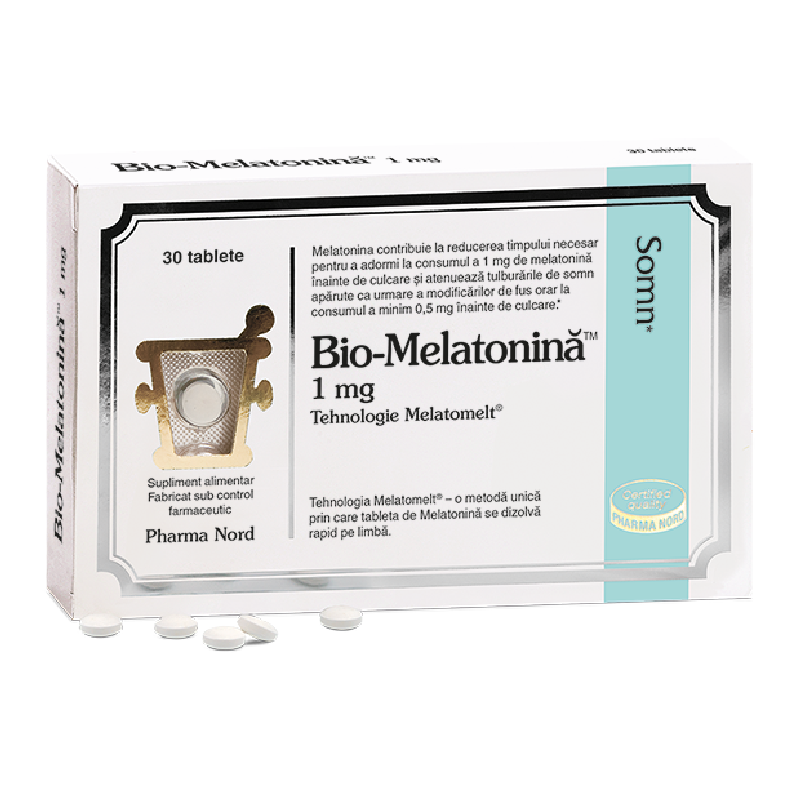 Bio-Melatonina 1 mg Melatomelt, 30 tablete, Pharma Nord