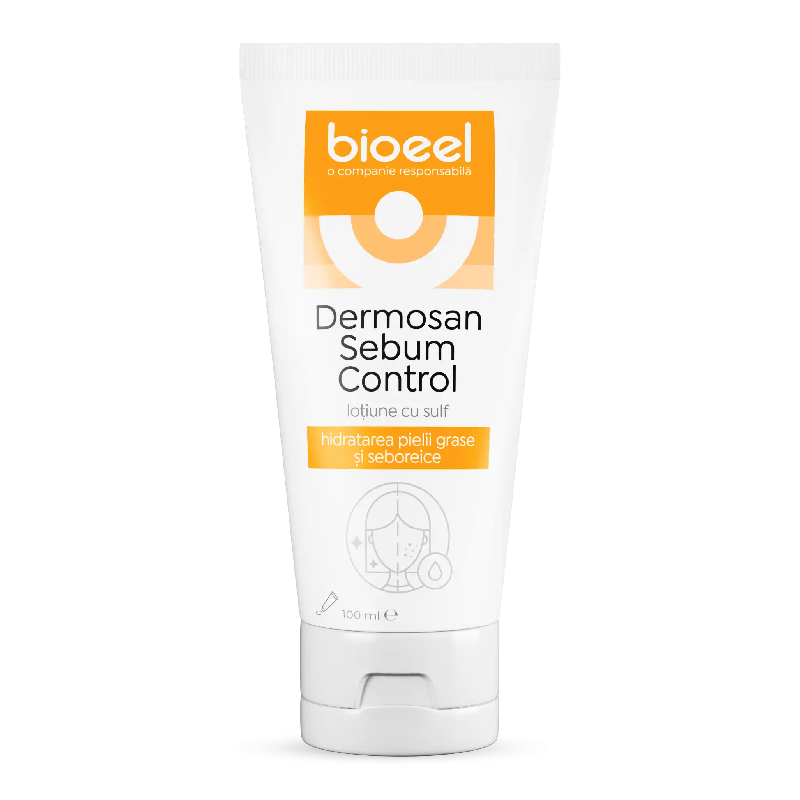 Lotiune cu sulf Dermosan Sebum Control, 100 ml, Bioeel