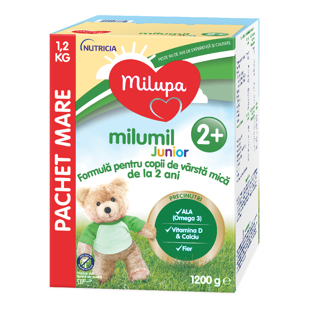 Formula de lapte Milumil Junior, +2 ani, 1200 g, Milupa