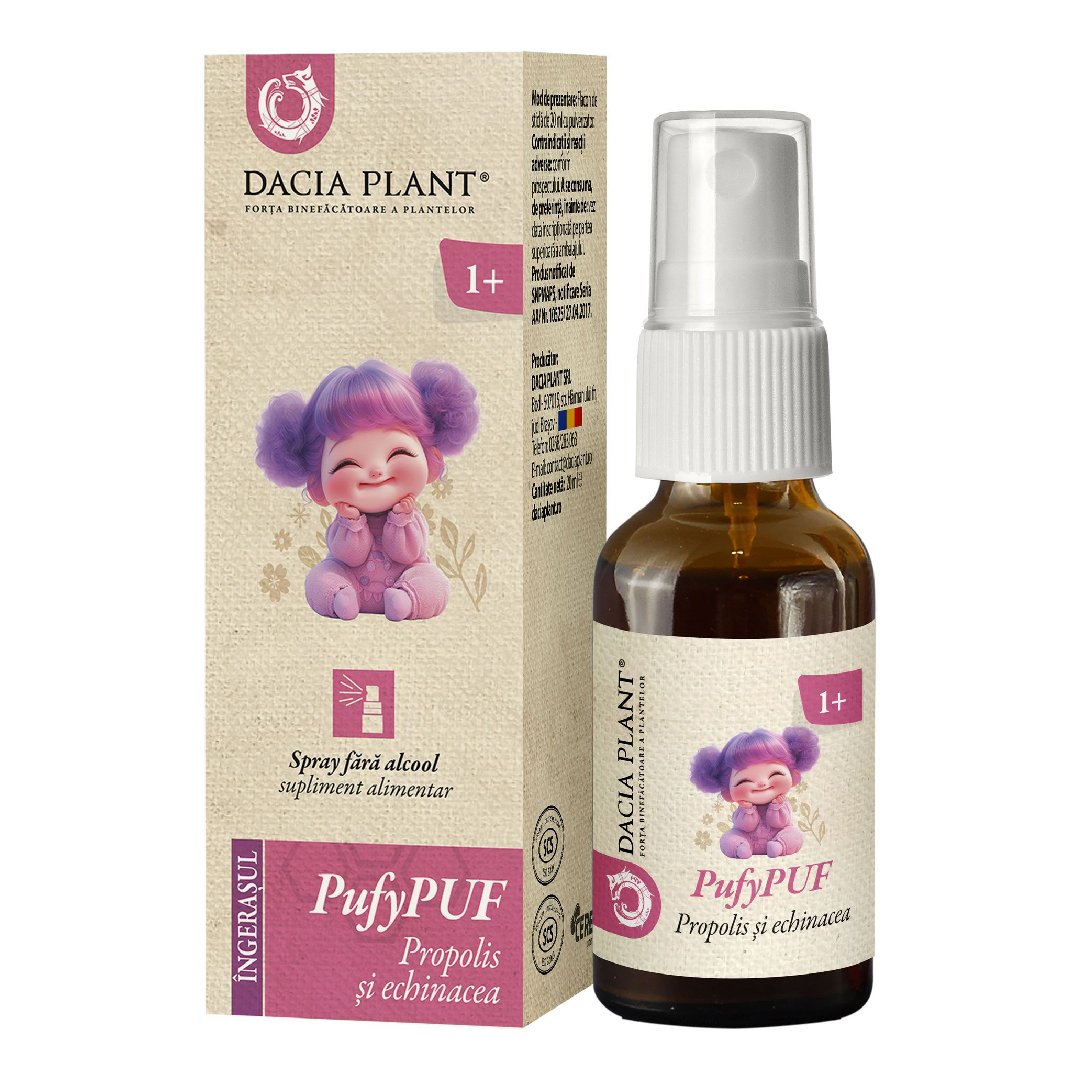 Spray Propolis si Echinacea PufyPuf, 20 ml, Dacia Plant