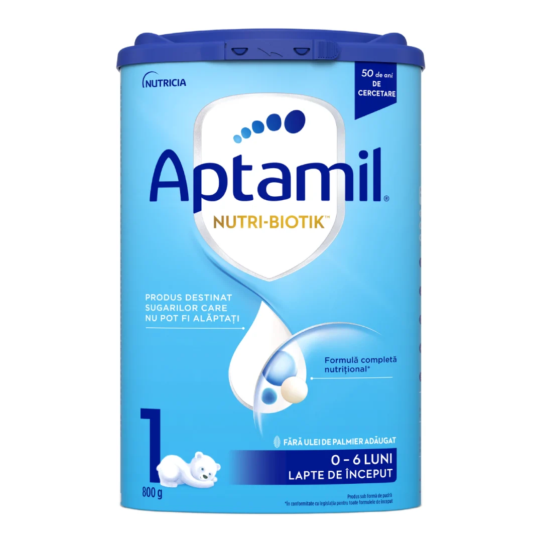 Formula de lapte praf Nutri Biotik 1, 0-6 luni, 800 g, Aptamil