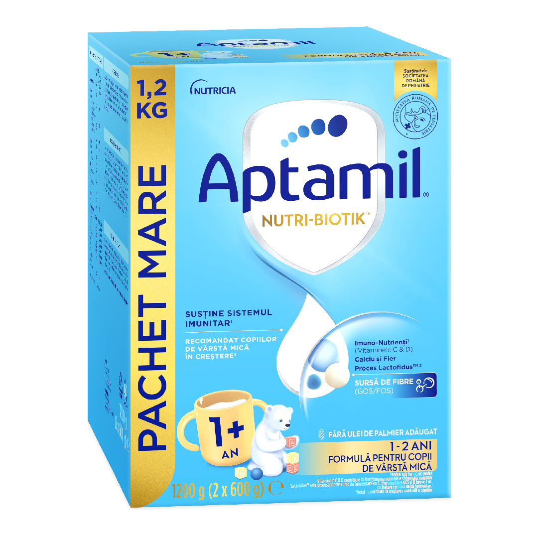 Formula de lapte praf Nutri Biotik 1+, 1-2 ani, 1200 g, Aptamil