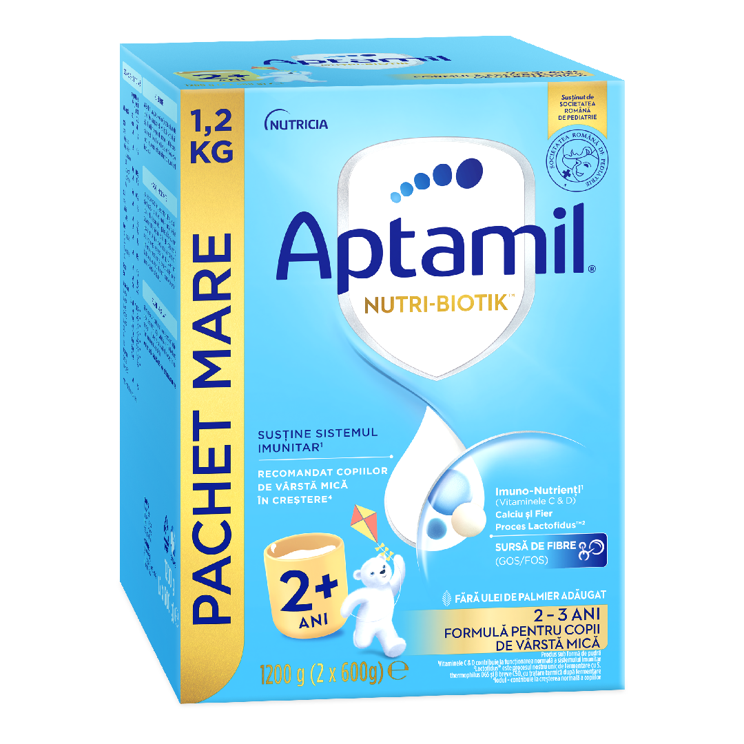 Formula de lapte praf Nutri Biotik 2+, 2-3 ani, 1200 g, Aptamil