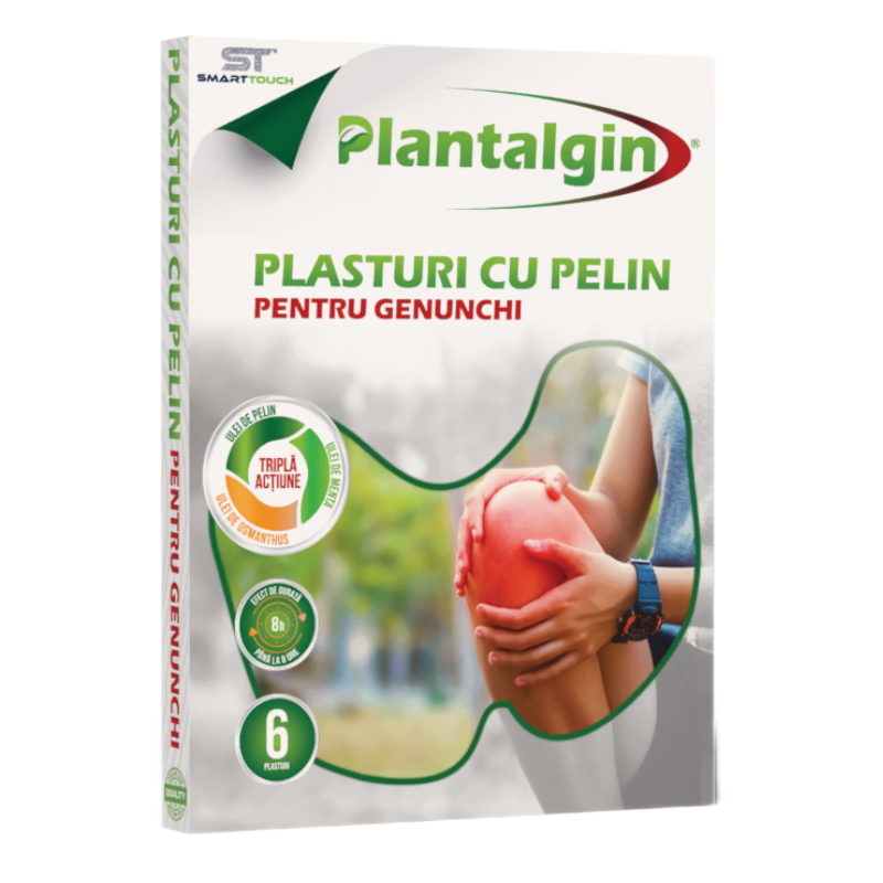 Plasturi cu Pelin pentru genunchi, Plantalgin, 6 bucati, Smart Touch