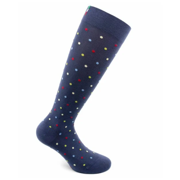 Sosete bumbac pana la genunchi, Fancy Socks, albastru - S
