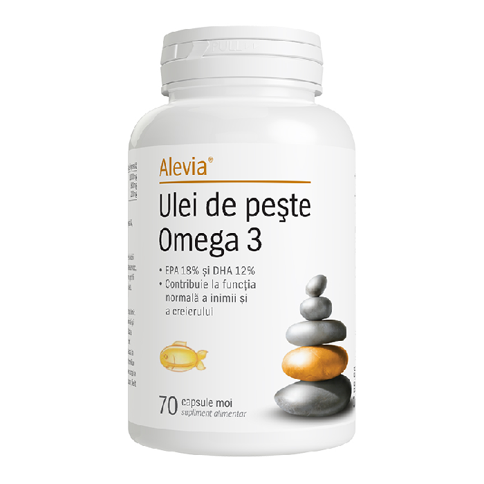 Ulei de peste Omega 3, 70 capsule, Alevia