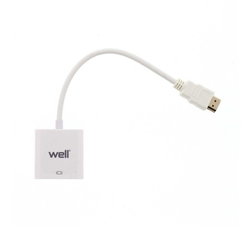 Adaptor HDMI Tata la VGA Mama, Alb, Well