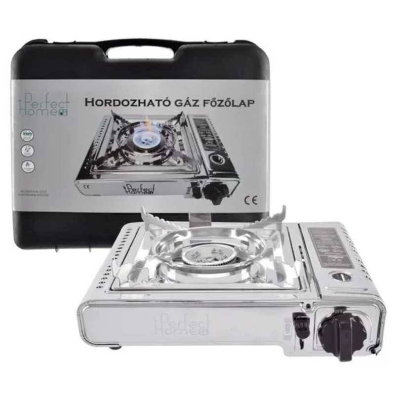 Aragaz Portabil Inox cu Cartus Butan, Perfect Home