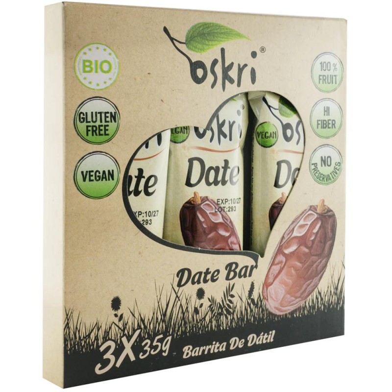 Baton din Curmale, Oskri, Bio, 3 x 25 g