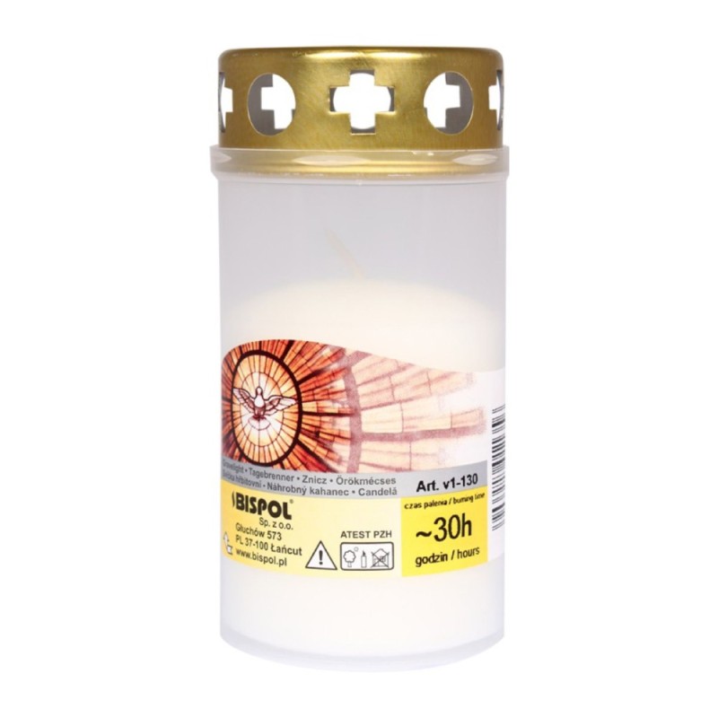 Candela Alba cu Capac, V1-130, 30 Ore