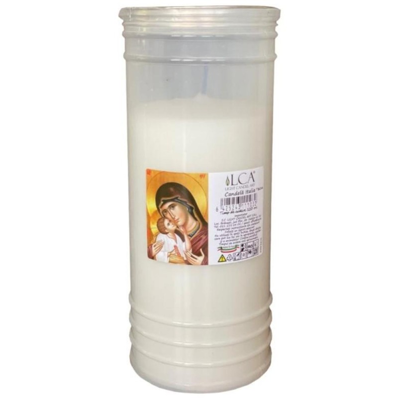 Candela cu Capac, Anti-vant, Alb, Plastic
