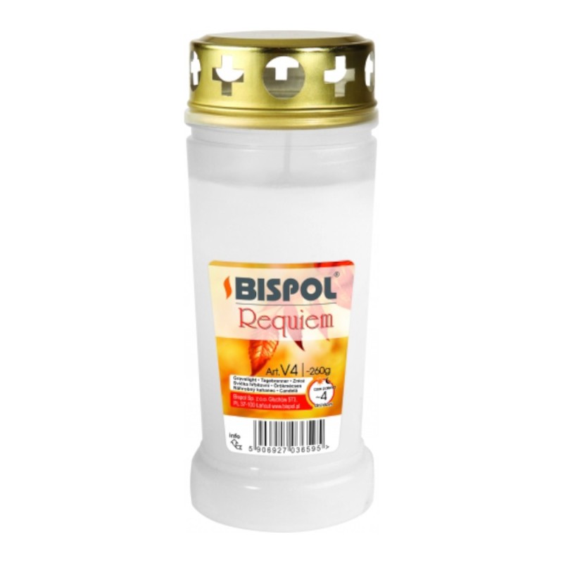 Candela cu Capac V4 Alb, 96 Ore