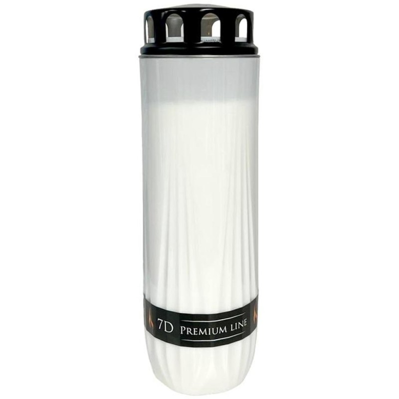 Candela din Plastic, cu Capac, Premium, Alb