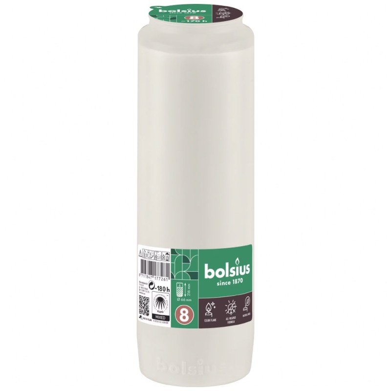 Candela Rezerva Nr.13,  Bolsius, Alb, 170 Ore